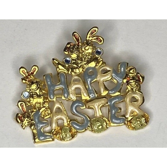 VINTAGE KENNETH COLE HAPPY EASTER PIN - Picture 1 of 3